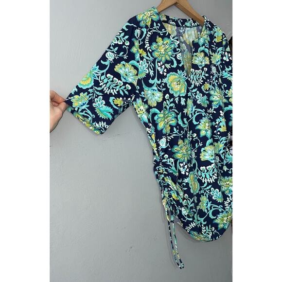 Lands End Size Small Ruched Swim Shirt Nylon Top Coastal Beach Scuba Active - Picture 4 of 10